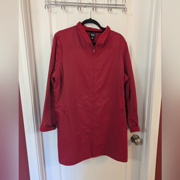 Eileen Fisher Jackets & Blazers - Eileen Fisher Red Long Jacket With Fleece Lining - Like New Condition